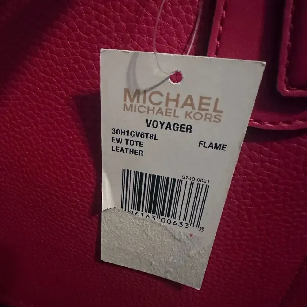 Michael Kors East West Voyager Tote in Red Flame NWTs